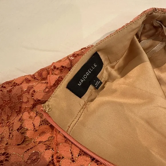 NWT ✨ Majorelle coral floral Lace Odeza Ruffle Skirt size small - Picture 7 of 10